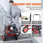 VEVOR Drain Cleaner Machine 100FT x 1/2 Inch, 550W, 8 Cutters, Red + Black