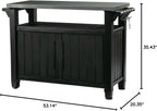 Keter Outdoor Rolling Prep And Bar Cart, Resin - Dark Brown