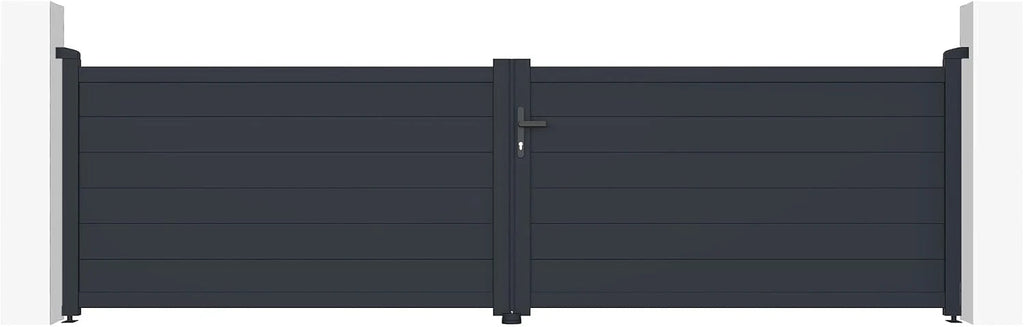 Casanoov Aluminium Folding Driveway Gate 4m x 160cm Grey - KIT-000024