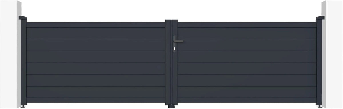 Casanoov Aluminium Folding Driveway Gate 4m x 160cm Grey - KIT-000024