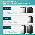 EUHOMY 3.0 Cubic Feet Single Door Compact Upright Freezer, Silver - MF-30-Y