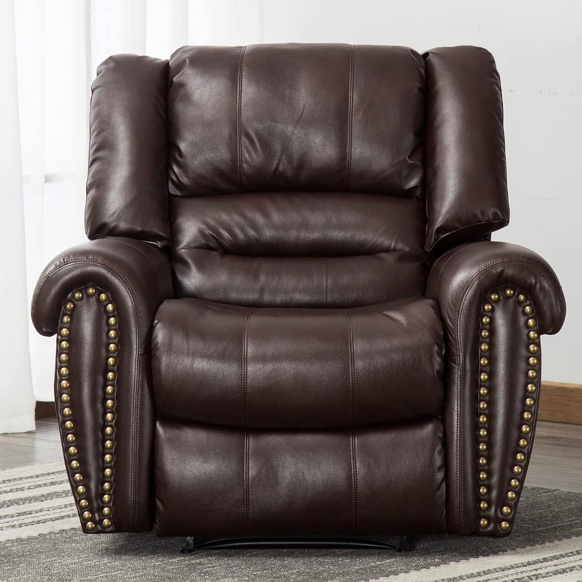CANMOV Manual Recliner Chair, Nut Brown