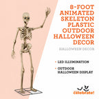 Way To Celebrate 8-Foot Animated Skeleton Plastic Outdoor Halloween Decor