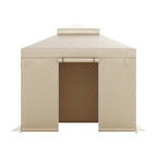 KFFKFF Winter Gazebo Cover for 10 x 10 ft Double-Tiered Gazebos, Beige - LTS-MM180-1010