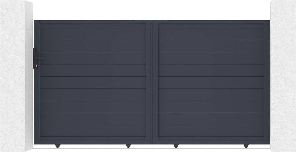 Casanoov Aluminium Folding Driveway Gate 4m x 160cm Grey - KIT-000024