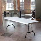 Lifetime 4 8-Foot Rectangle Folding Tables And 32 Chairs Set, White Granite - 80147