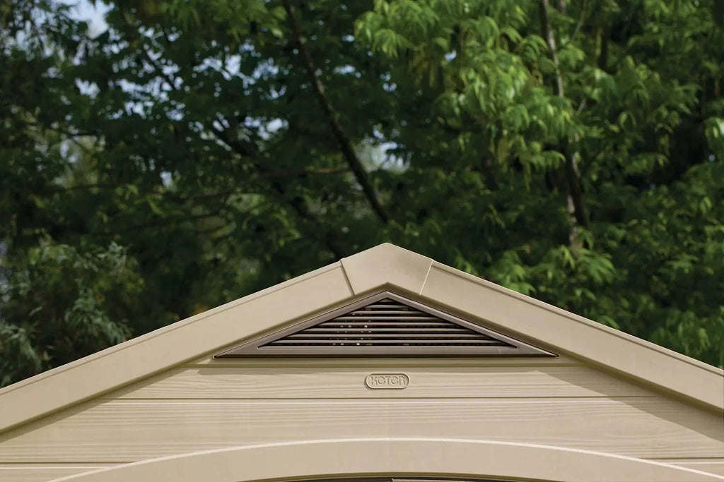 Keter Resin Outdoor Storage Shed, 8 x 11 Foot, 550 Cu. Ft., Taupe