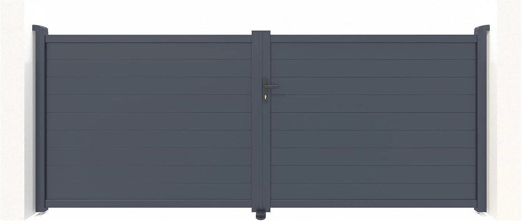Casanoov Aluminium Folding Driveway Gate 4m x 160cm Grey - KIT-000024