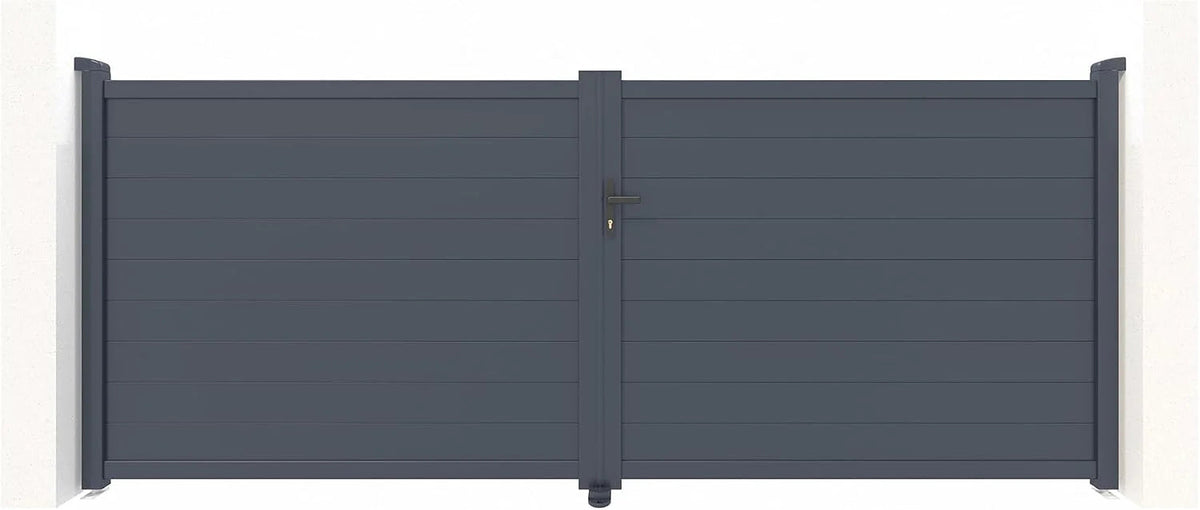 Casanoov Aluminium Folding Driveway Gate 4m x 160cm Grey - KIT-000024