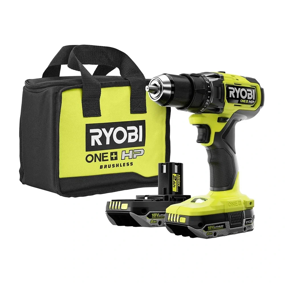 RYOBI 18V ONE+ HP Brushless 1/2" Drill/Driver Kit - (2) 2.0 Ah High Performance Batteries