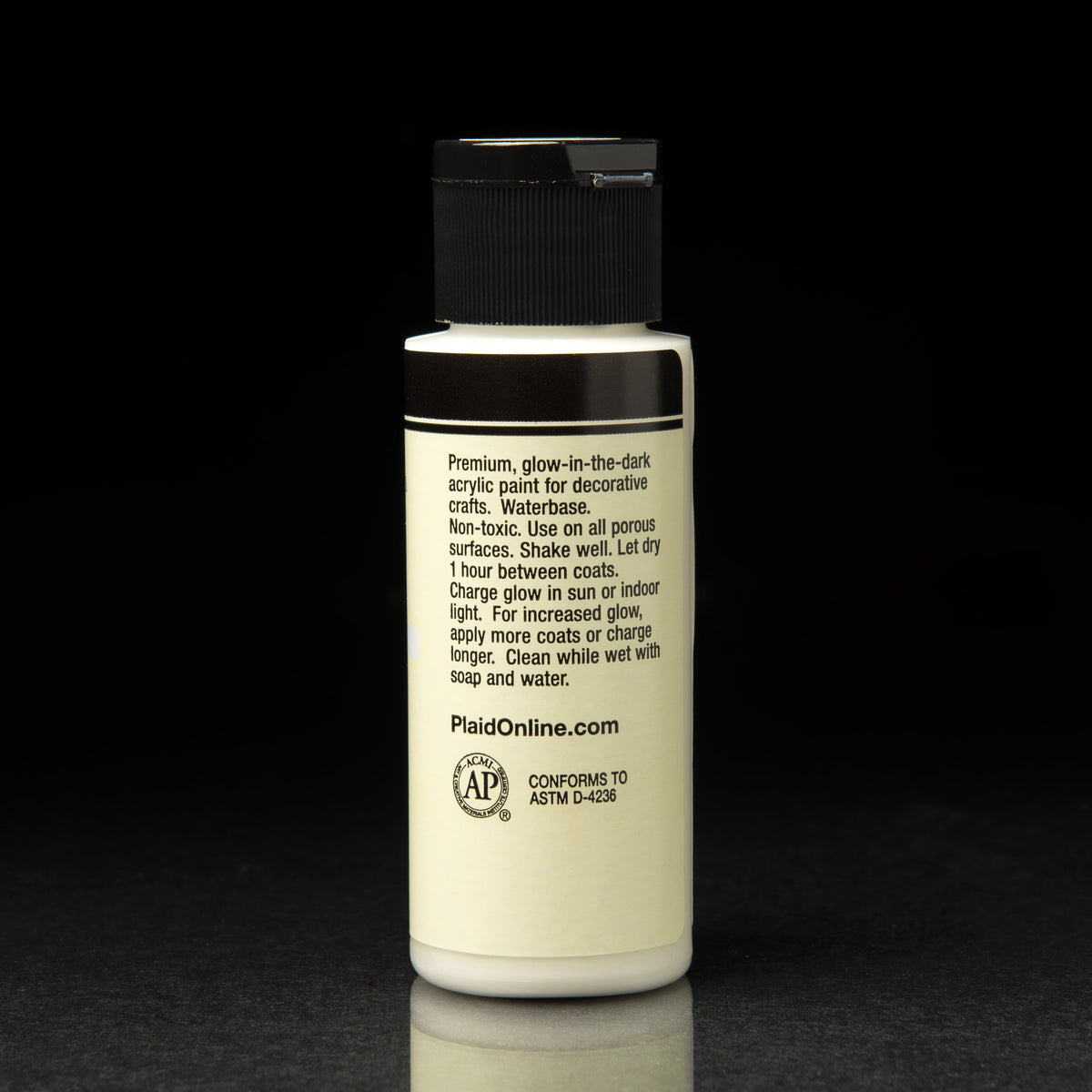 FolkArt 7494E Glow-in-the-Dark Acrylic Paint Set, Matte Finish, Set of 6, 12 fl oz