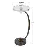 Bailey Street Home Drink Table 26.5 inch Polished Nickel Plated/Crystal Finish - 208-Bel-4541995