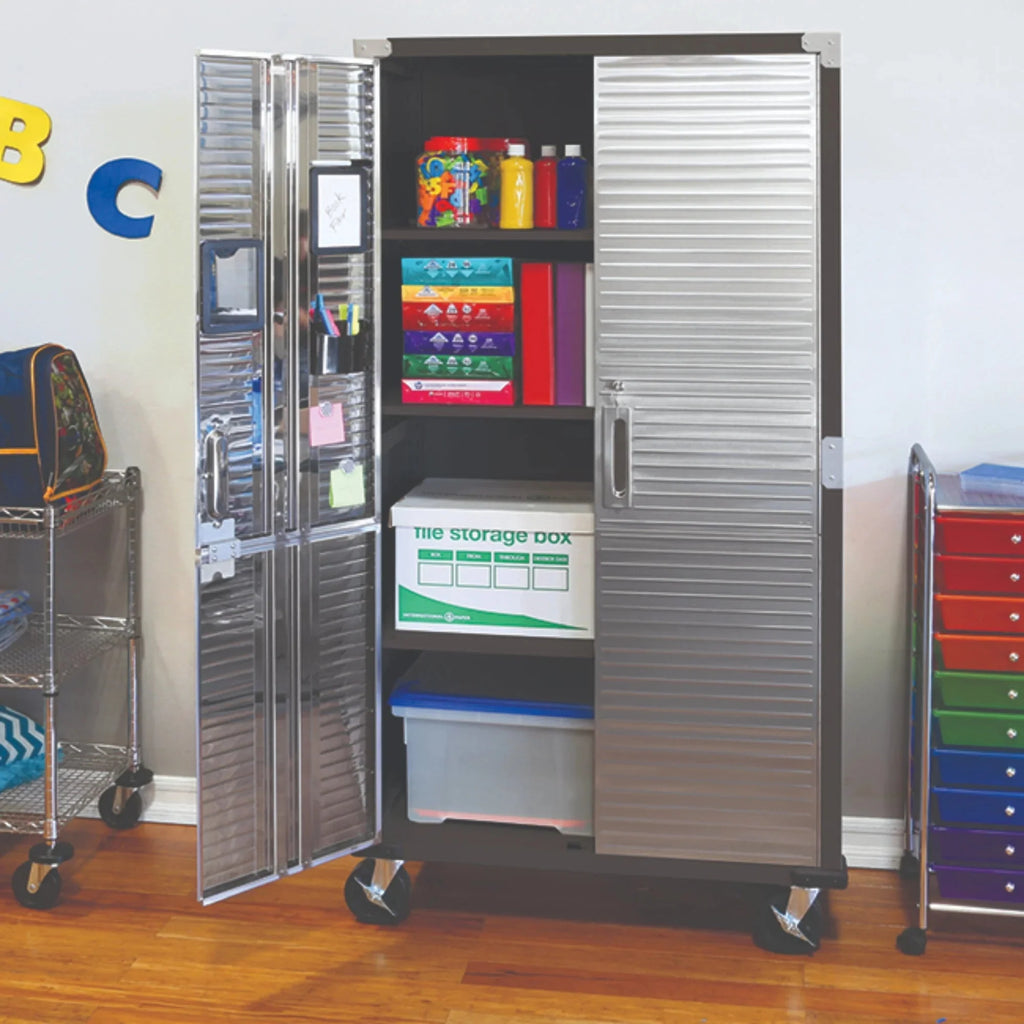 Seville Classics UltraHD Rolling Storage Cabinet, Granite, 36in W x 18in D x 72in H