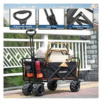 EchoSmile Collapsible Utility Wagon, 350 Lbs Capacity, 35.4 x 21.6 x 19.6 in, 4 x 7 in Wheels