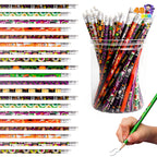 Joyfy 48 Pcs Halloween Pencils Bulk with Eraser for Kids, Colorful Pencils Stationery Pencil Set, Halloween Favors Prizes for Kids, Halloween Bulk Toys