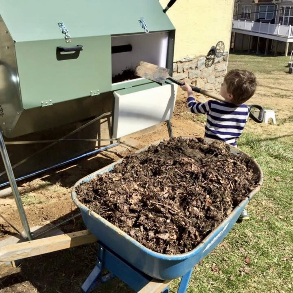 Jora 70 Gallon Dual-Chamber Tumbling Compost Bin With Tall Stand