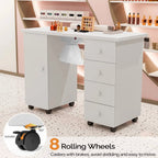 OmySalon Manicure Table Nail Desk With Electric Downdraft Vent