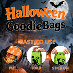 AGCAN 40 Pcs Halloween Treat Bags, Paper Goodie Bag with 48 Stickers, 10 Design, Party Favor Bags for Gifts, Halloween, Party