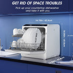 AIRMSEN Portable Countertop Dishwasher, 5-Liter Built-In Water Tank, 5 Washing Programs - AE-TDQR03