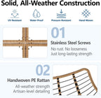 SWITTE Outdoor Rocking Chair - Oversized Wicker Papasan Egg Chair