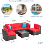 5-Piece All-Weather Wicker Patio Conversation Set With Ottoman And Cushions