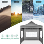 COBIZI 10x20 Heavy Duty Pop-Up Canopy Tent With 6 Sidewalls - Black