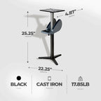 Master Mechanic Adjustable Cast Iron Grinder Pedestal With Tool Holder - 25.25 x 22.25 x 4.87 inches