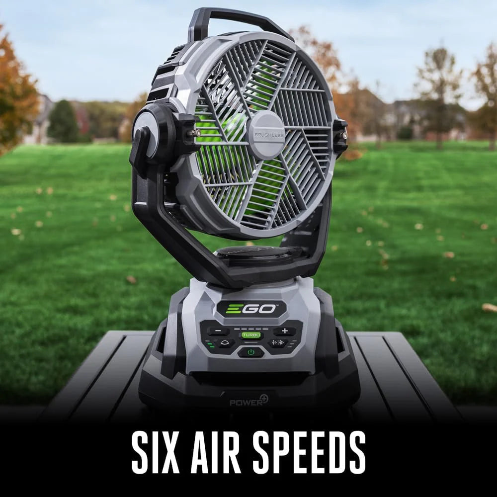 POWER+ 18 in Portable Outdoor Electric Misting Fan, 5 Speeds