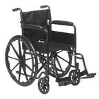 Drive Medicals Silver Sport 1 Wheelchair With Full Arms And Swing Away Removable Footrest - Silver Sport 1