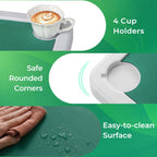 Costway Folding Mahjong Table With Cup Holders, Felt Mat And Carrying Handle - 35in x 35in x 29in