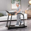 Walking Treadmill For Seniors With Long Handrails, 2.5 HP, 300 lbs Capacity, Black