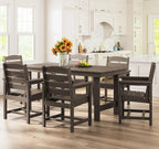 SERWALL 7-Piece HDPE Patio Dining Set, Aruba, 66.9in D x 32.2in W x 29.1in H