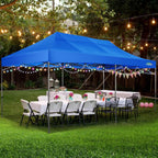 COBIZI 10x20 Heavy Duty Pop-Up Canopy Tent With 6 Sidewalls - Black