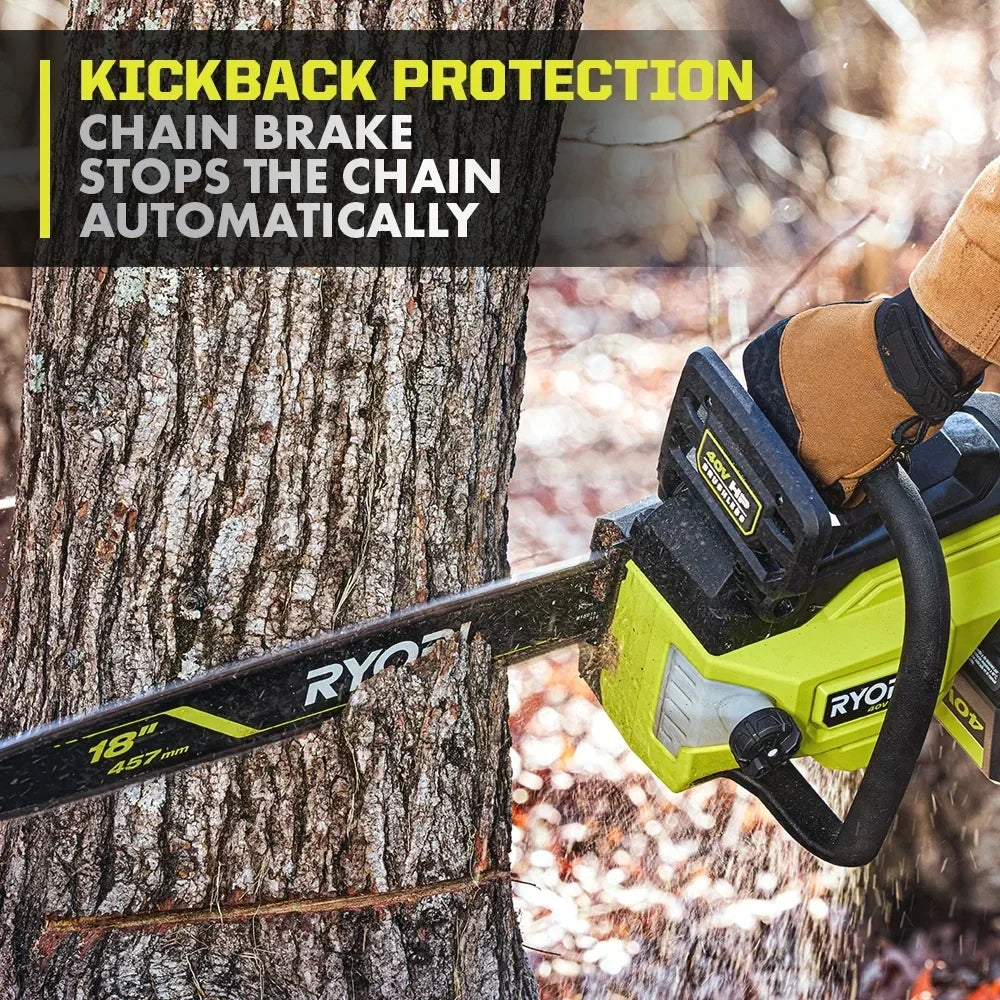 RYOBI 40V HP Brushless 18" Chainsaw Kit - Over 90 Cuts per Charge