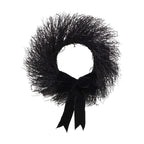 My Texas House Halloween Black Twig Wreath with Bow, 24"