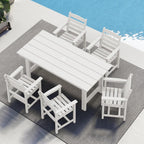 SERWALL 7-Piece HDPE Patio Dining Set, Aruba, 66.9in D x 32.2in W x 29.1in H