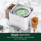 Cuisinart Soft Serve Ice Cream Maker, 1.5 Quarts, White - ICE-48