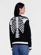 Women's Halloween Skeleton Graphic Cardigan Sweater from Way to Celebrate, Sizes S-4X
