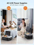 AstroAI Portable Car Refrigerator 15L, 12/24V DC and 110V AC, Black - C15