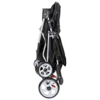 HomGarden 4 Wheel Foldable Pet Stroller Carrier Cart With Storage Basket And Cup Holder - Black