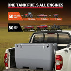 Fuel Transfer Tank, 50 Gallon, 12V DC 10.6 GPM Pump, Red