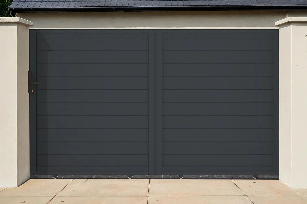 Casanoov Aluminium Folding Driveway Gate 4m x 160cm Grey - KIT-000024