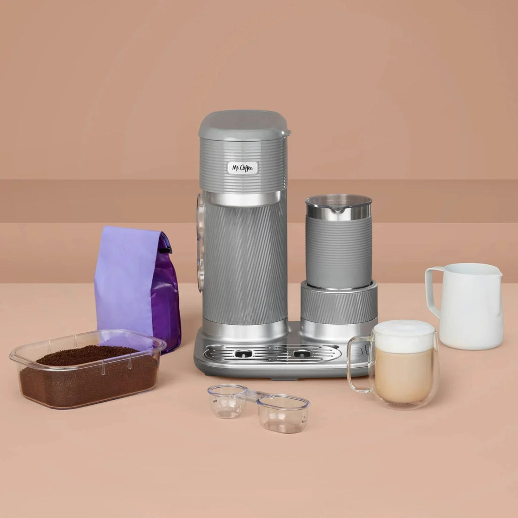 Mr. Coffee Single-Serve Latte Lux Coffee Maker With Milk Frother, 4-in-1, 22 oz Reusable Tumbler