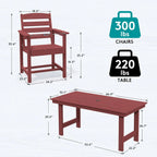 SERWALL 7-Piece HDPE Patio Dining Set, Aruba, 66.9in D x 32.2in W x 29.1in H