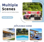 5-Piece All-Weather Wicker Patio Conversation Set With Ottoman And Cushions