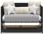 5-in-1 Convertible Baby Crib With Storage Drawer - Black