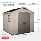 Keter Resin Outdoor Storage Shed, 8 x 11 Foot, 550 Cu. Ft., Taupe