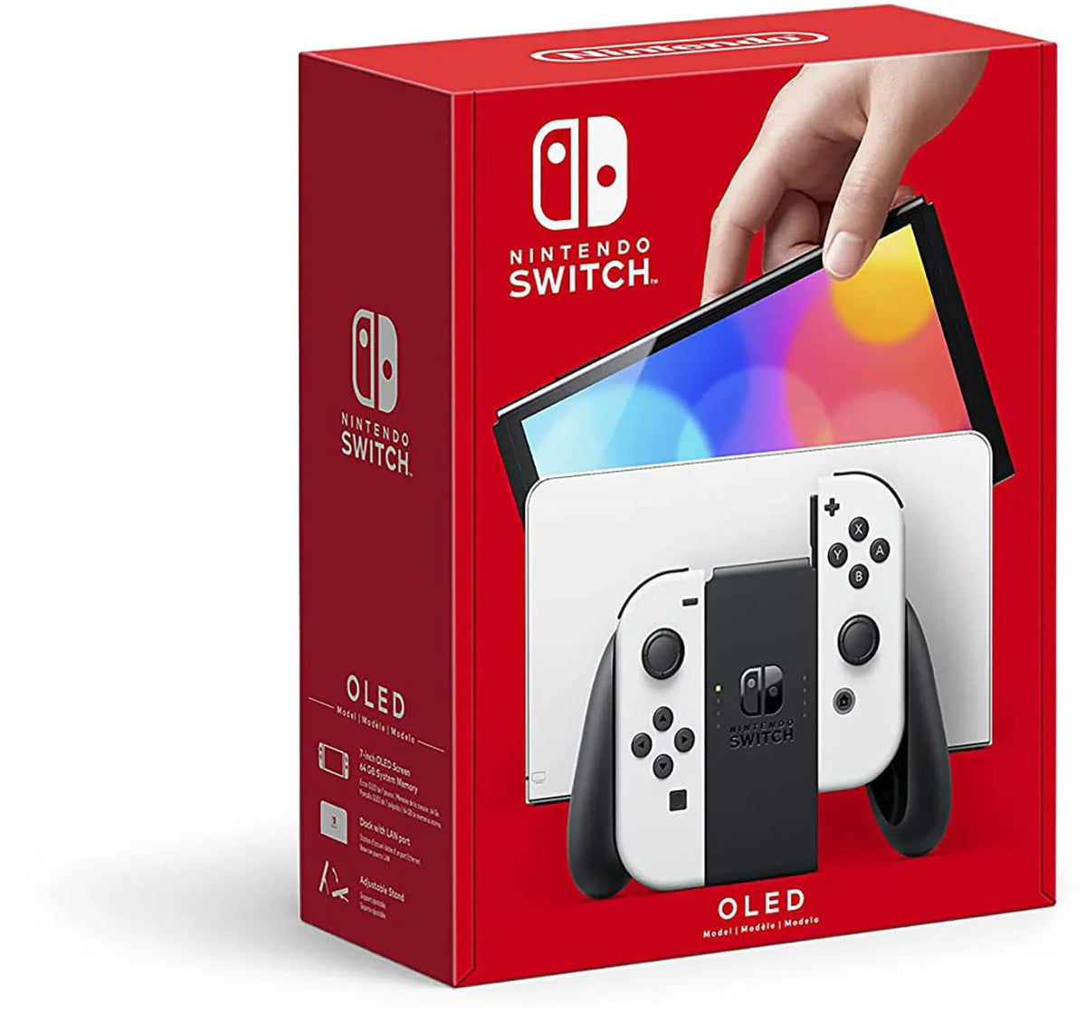 Nintendo Switch OLED Model Console, White, 7-inch OLED, 64 GB