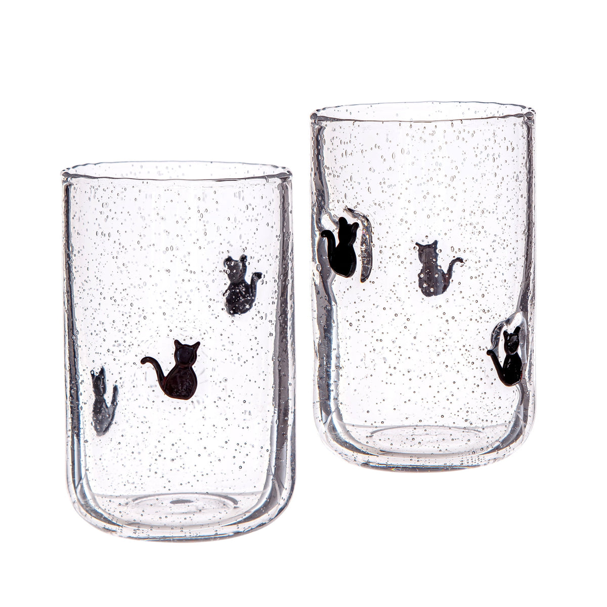 Way to Celebrate 16 oz Cat Charm Drinking Glass, 2-Pack