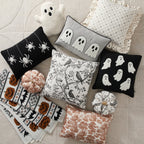 My Texas House Halloween Forest Toile Rust Oblong Decorative Pillow, 14" x 20"